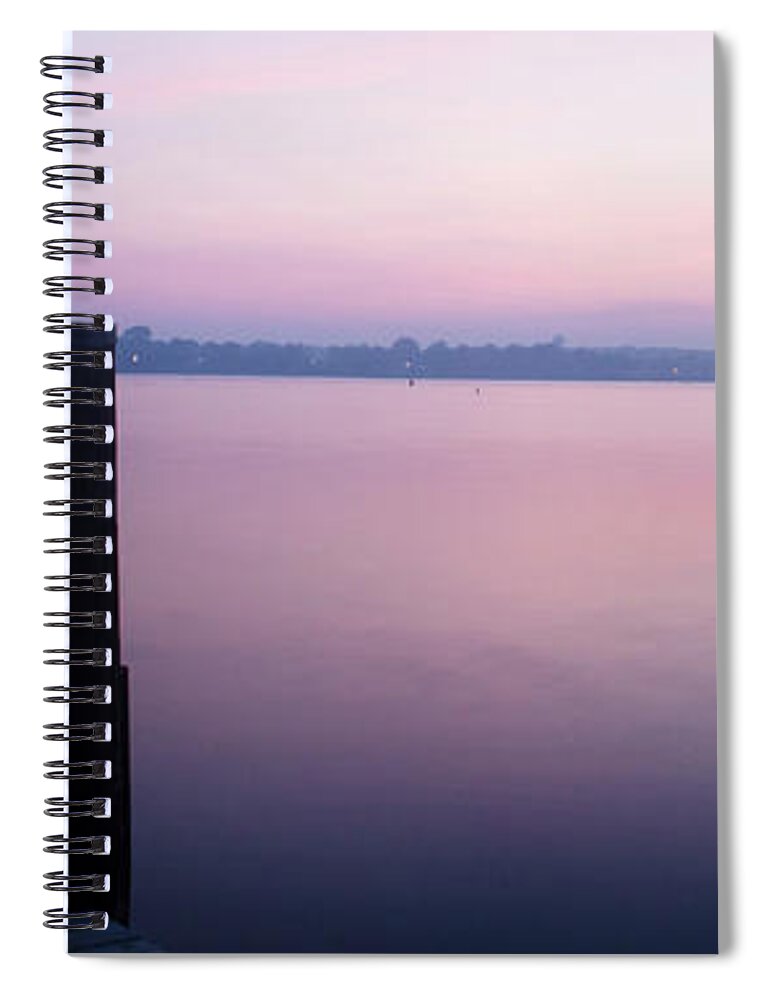  Spiral Notebook featuring the photograph Sunrise Dock by Crystal Wightman