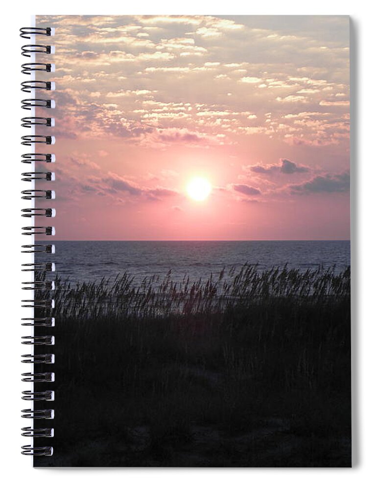 Sunrise Spiral Notebook featuring the photograph Sunrise Over The Dune by Kim Galluzzo