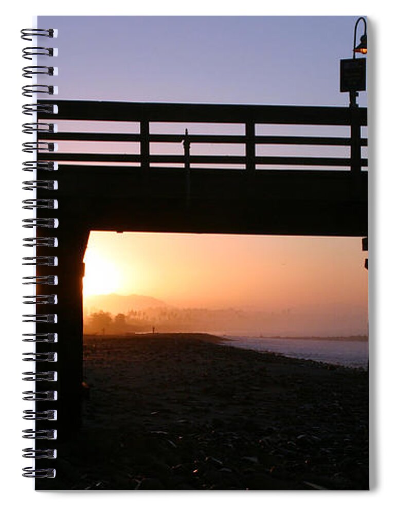 Aquatic Spiral Notebook featuring the photograph Sunrise Pier Ventura by Henrik Lehnerer