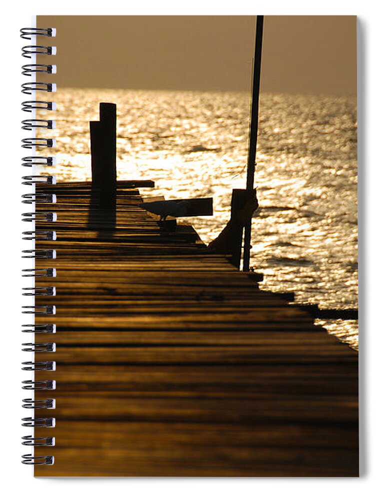 Sunset Photo Spiral Notebook featuring the photograph Sunset at the Pier by Ivy Ho