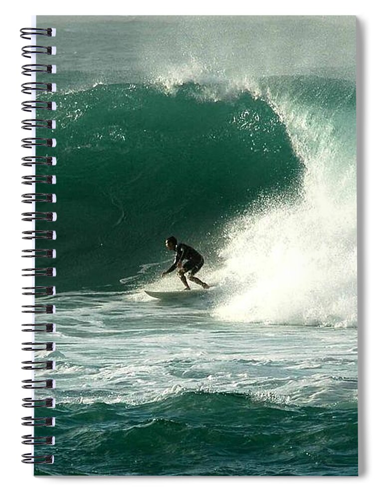 Surfing Spiral Notebook featuring the photograph Sunset Beach Hawai'i by Mark Gilman