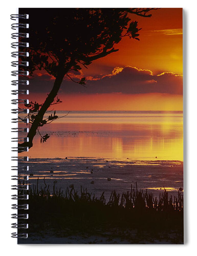 00175659 Spiral Notebook featuring the photograph Sunset Over Annes Beach Florida by Tim Fitzharris