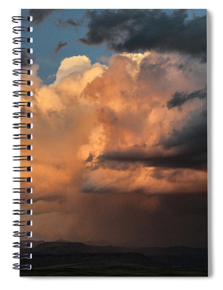 Thunderstorm Spiral Notebook featuring the photograph Sunset Rain by Edward R Wisell