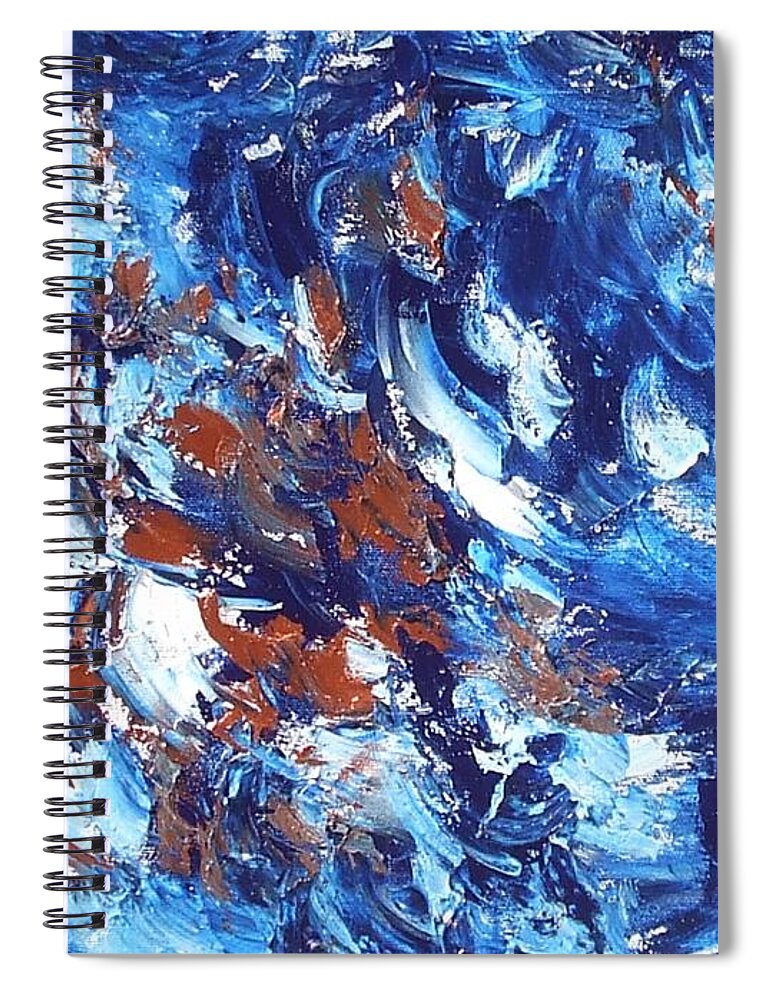 Abstract Spiral Notebook featuring the painting Surf by Claire Gagnon