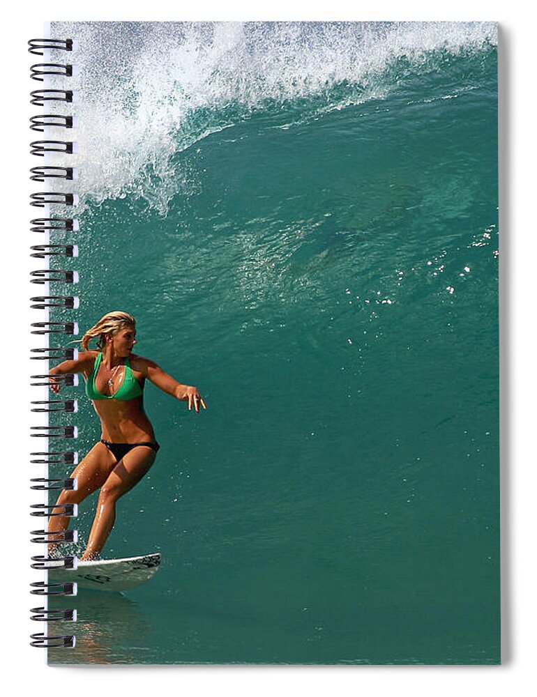 Ocean Spiral Notebook featuring the photograph Surfer Girl by Paul Topp