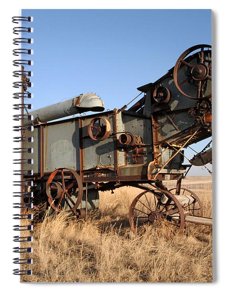 Old Farm Equipment Spiral Notebook featuring the photograph T-Rex of the Farm by Edward R Wisell