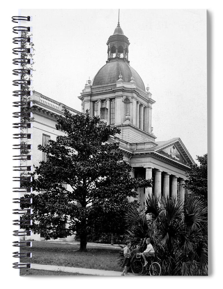 Tallahassee Spiral Notebook featuring the photograph Tallahassee Florida - State Capitol Building - c 1929 by International Images