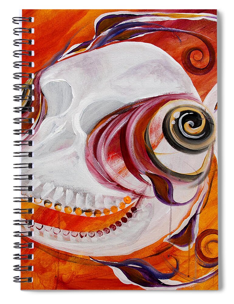 Fish Spiral Notebook featuring the painting T.B. Chupacabra Fish by J Vincent Scarpace