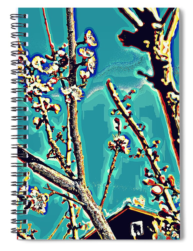 Spring Blossoms Spiral Notebook featuring the photograph Teal Blooms by Diane montana Jansson
