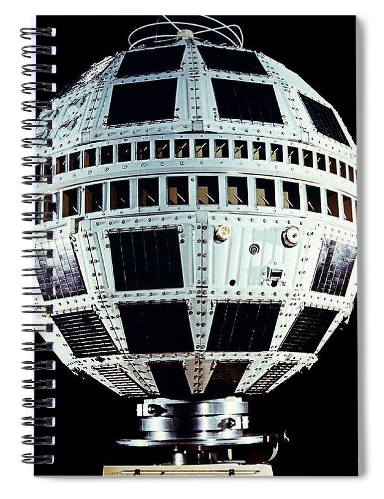Communication Spiral Notebook featuring the photograph Telstar 1 Before Launch by Alcatel-Lucent/Bell Labs