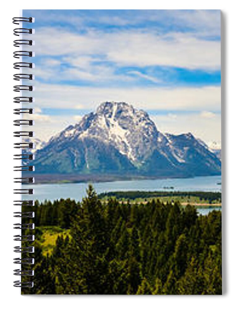 Grand Teton National Park Spiral Notebook featuring the photograph Teton June Panorama by Greg Norrell