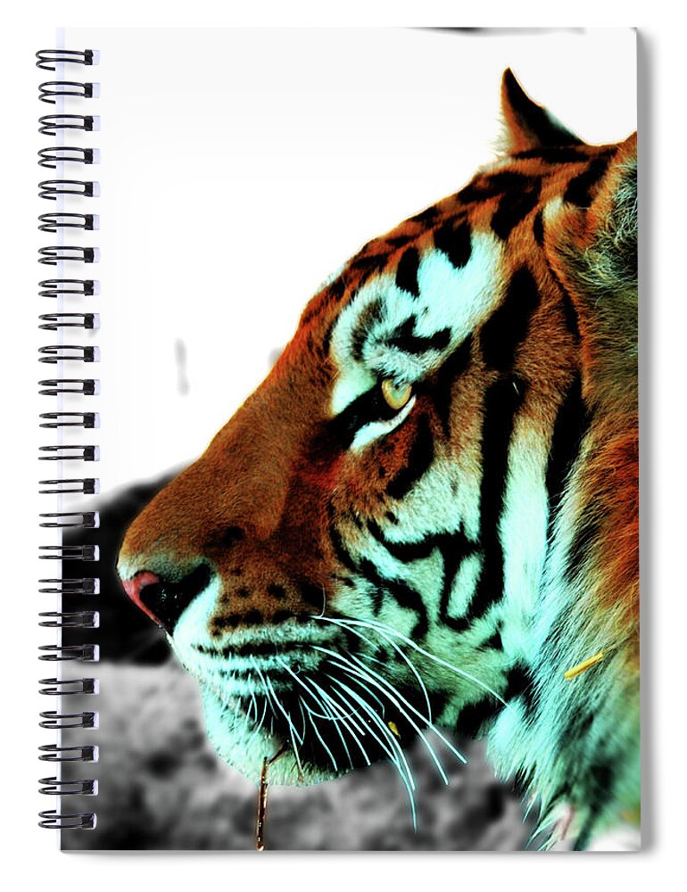 Tiger Spiral Notebook featuring the photograph The Alpha by La Dolce Vita