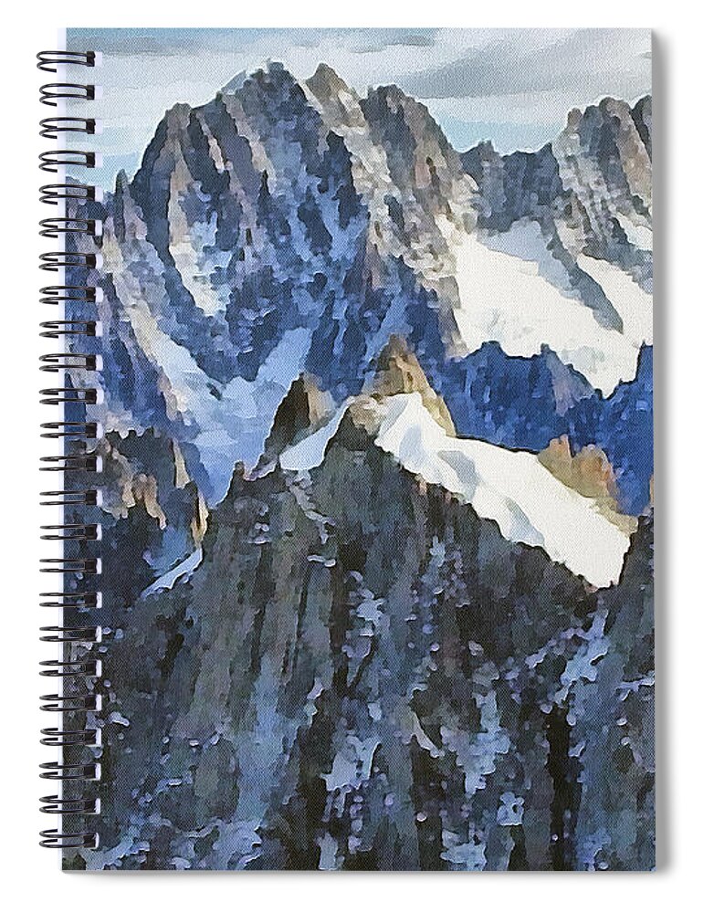 Illustration Spiral Notebook featuring the painting The Alps by Odon Czintos