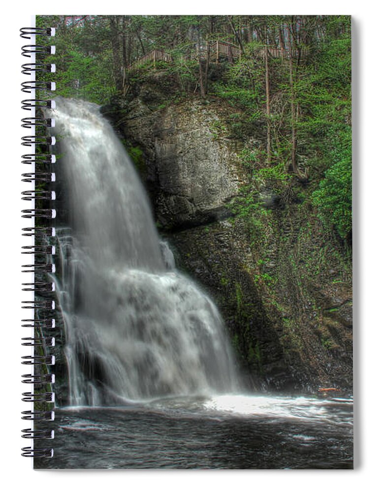 The Bushkill Waterfalls Spiral Notebook featuring the photograph The Bushkill Waterfalls by Lee Dos Santos
