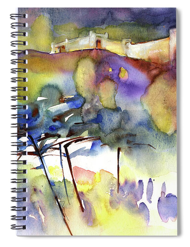 Landscapes Spiral Notebook featuring the painting The Castle on Planet Goodaboom by Miki De Goodaboom