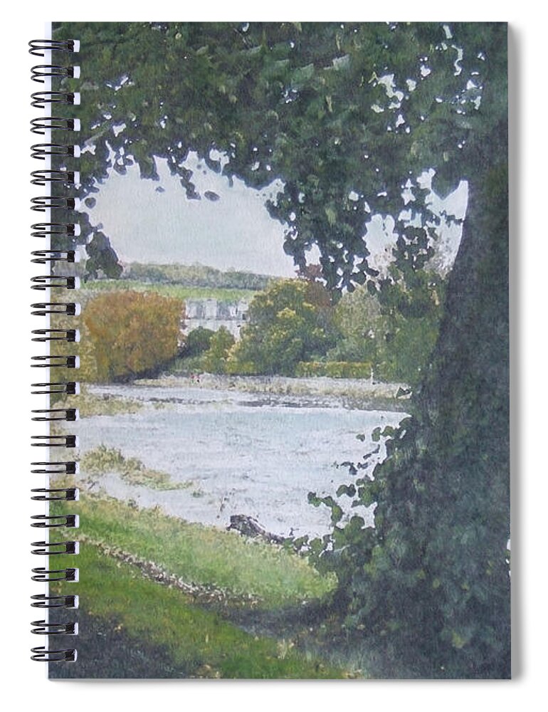 River Spiral Notebook featuring the painting The Cauld Peebles by Richard James Digance