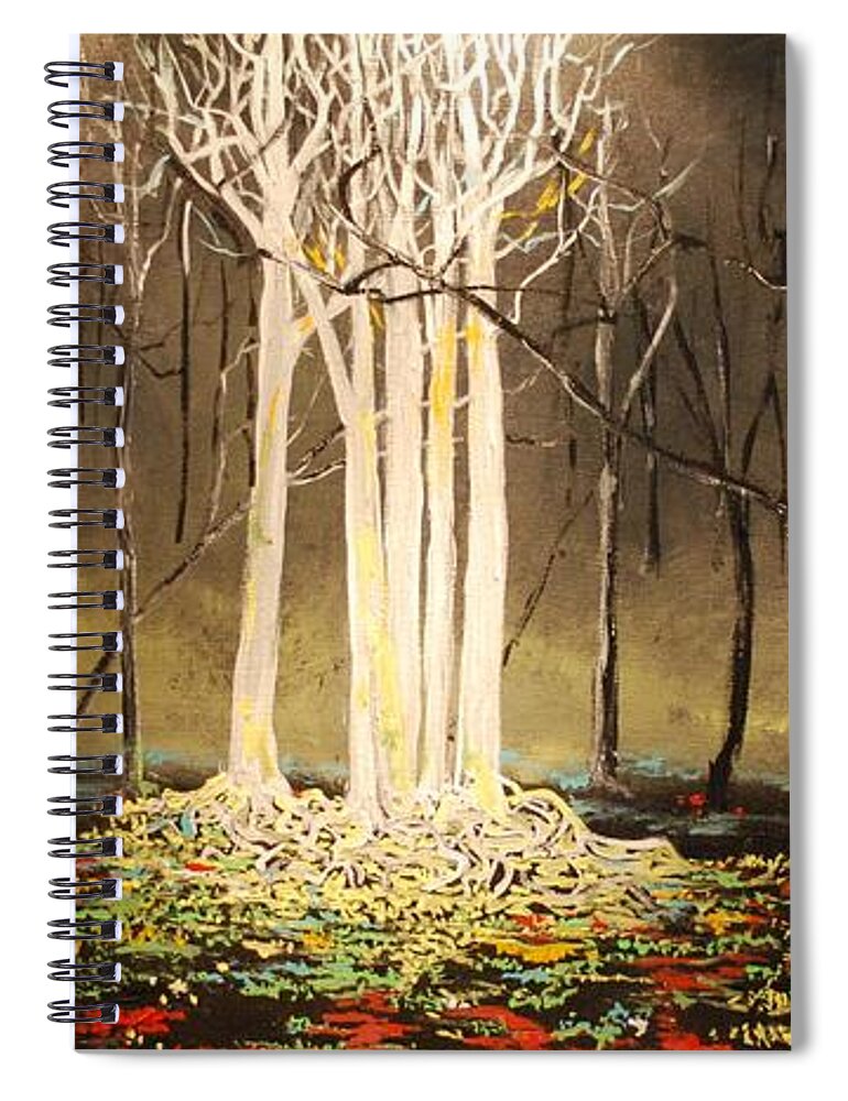 Spiritual Spiral Notebook featuring the painting The Congregation by Stefan Duncan