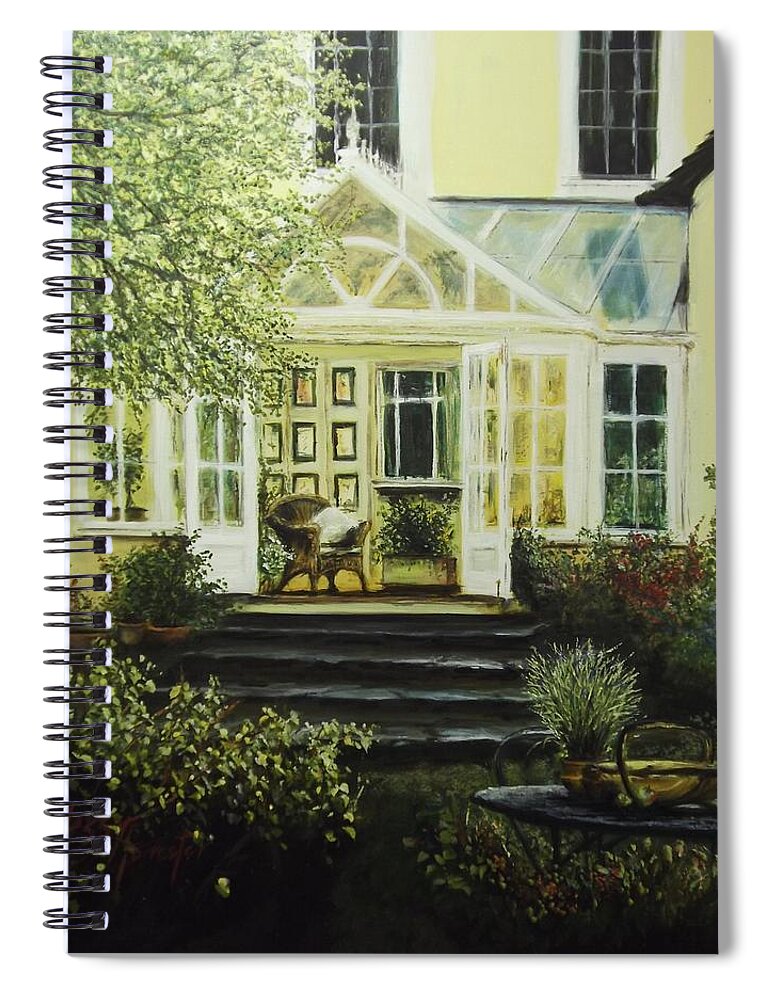 Garden Spiral Notebook featuring the painting The Conservatory by Lizzy Forrester
