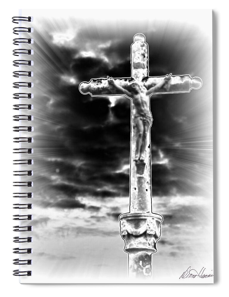 Jesus Spiral Notebook featuring the photograph The Crucifixion by Diana Haronis