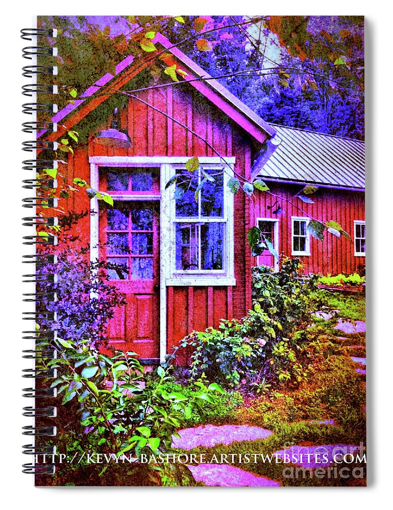 Country Cottage Spiral Notebook featuring the digital art The Garden Path by Kevyn Bashore