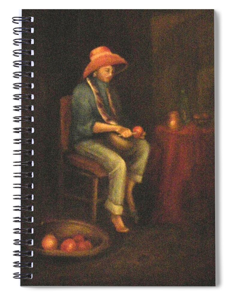  Spiral Notebook featuring the painting The Girl by Jordana Sands