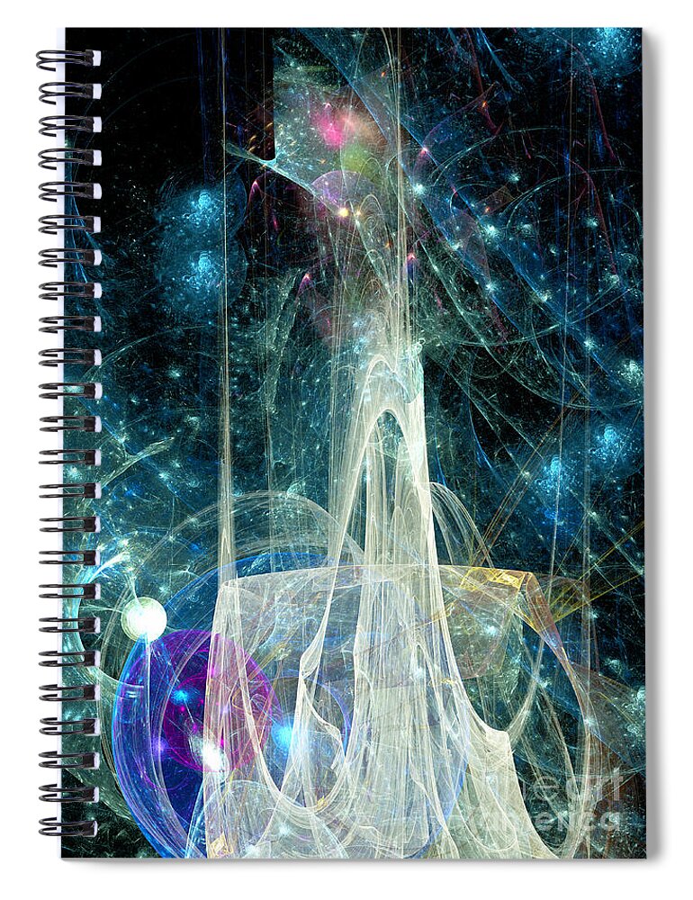 Abstract Spiral Notebook featuring the digital art The Ice Castle 1 by Russell Kightley