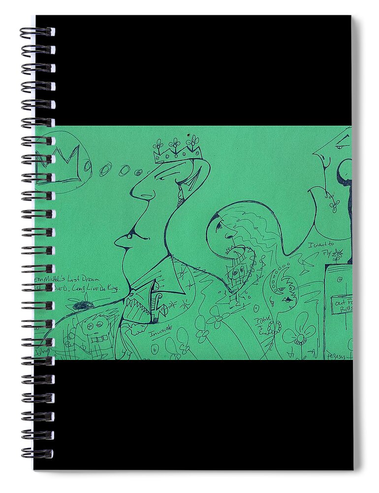  Spiral Notebook featuring the mixed media The Last Dream of Jean-Michel by Gustavo Ramirez