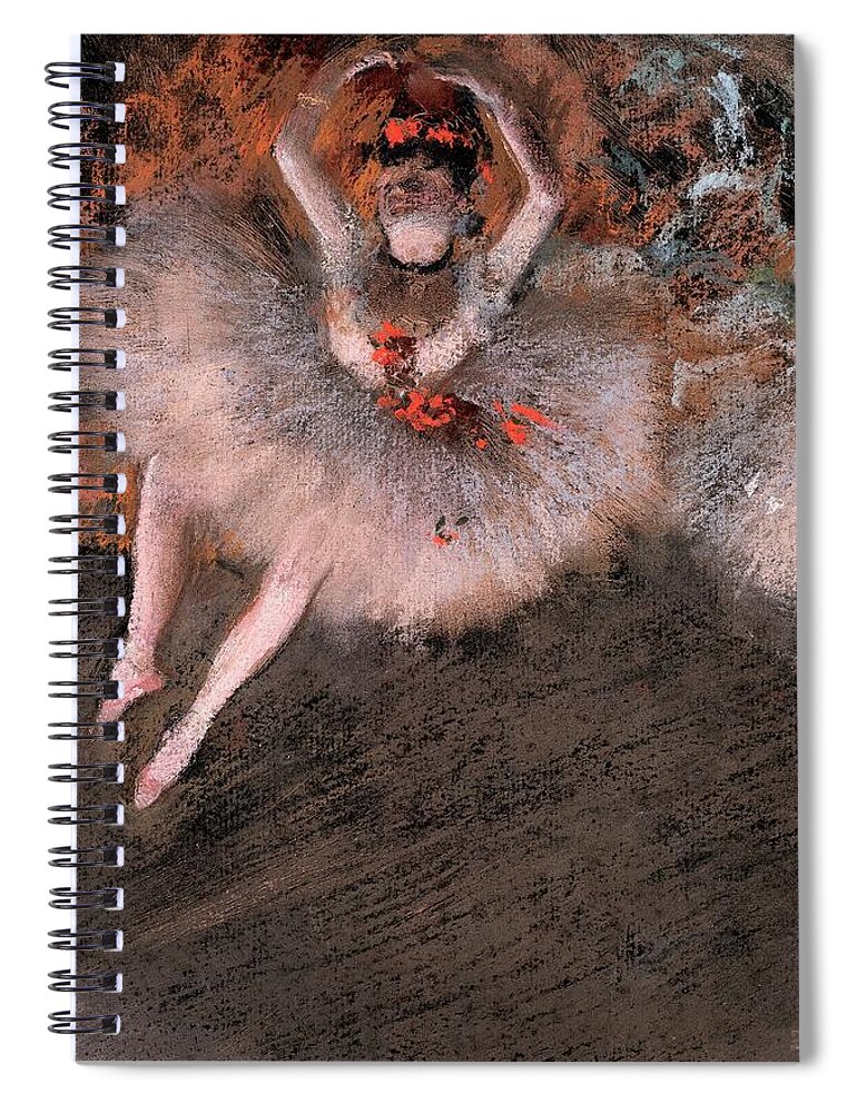 The Pas Battu Spiral Notebook featuring the pastel The Pas Battu by Edgar Degas