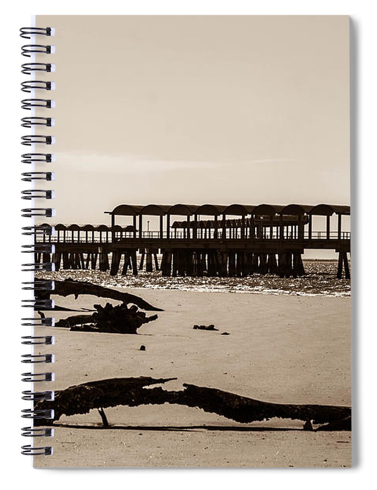 Landscapes Spiral Notebook featuring the photograph The Pier by Shannon Harrington