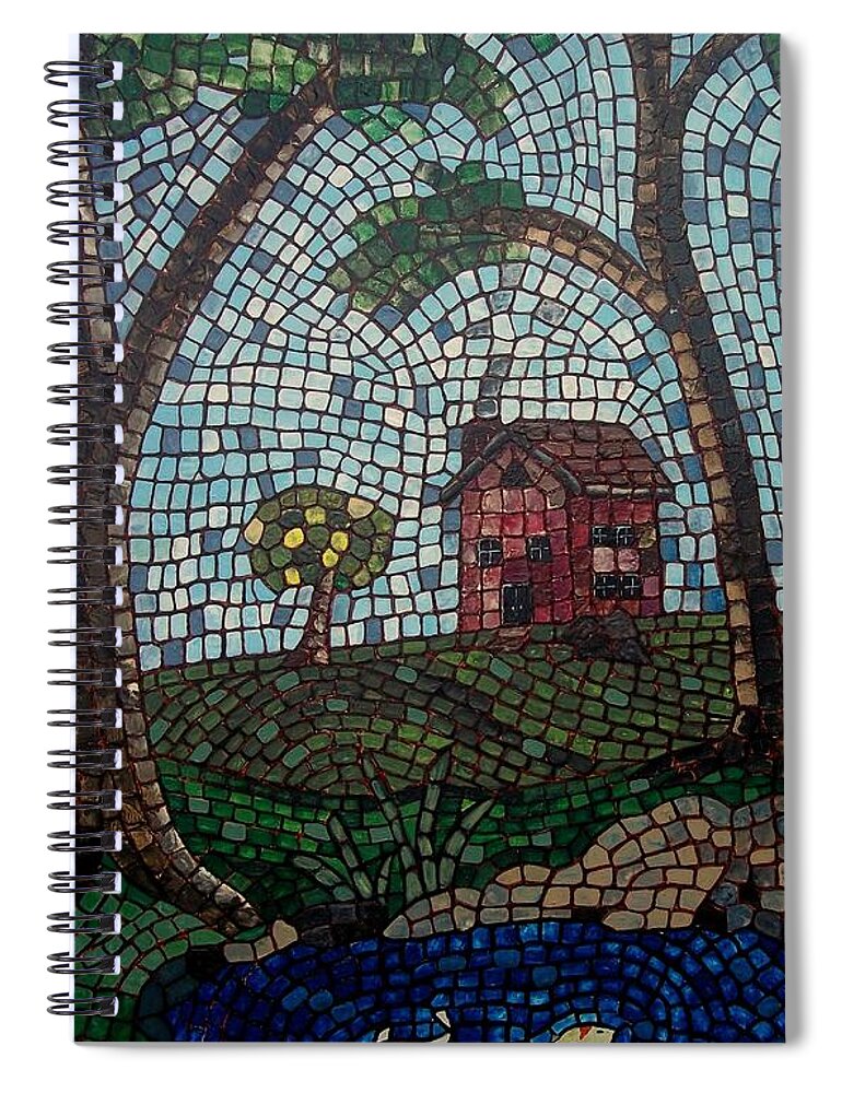 Koi Spiral Notebook featuring the painting The Pond by Cynthia Amaral