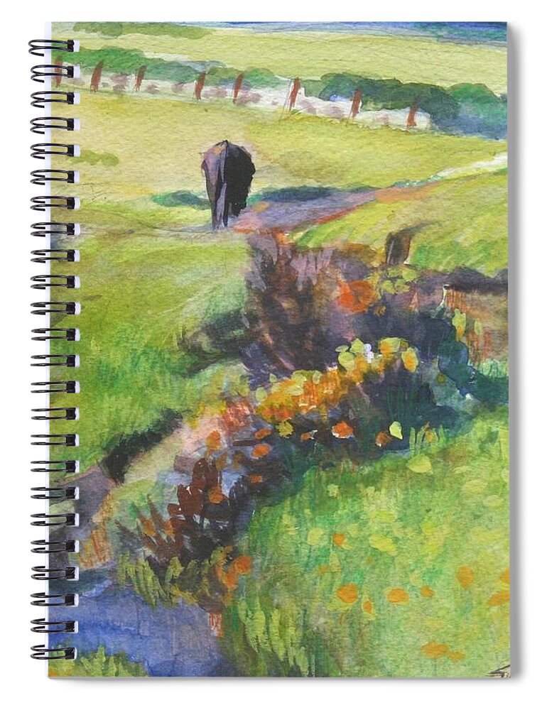 Landscape Spiral Notebook featuring the painting The Queens Angus by Sheila Wedegis