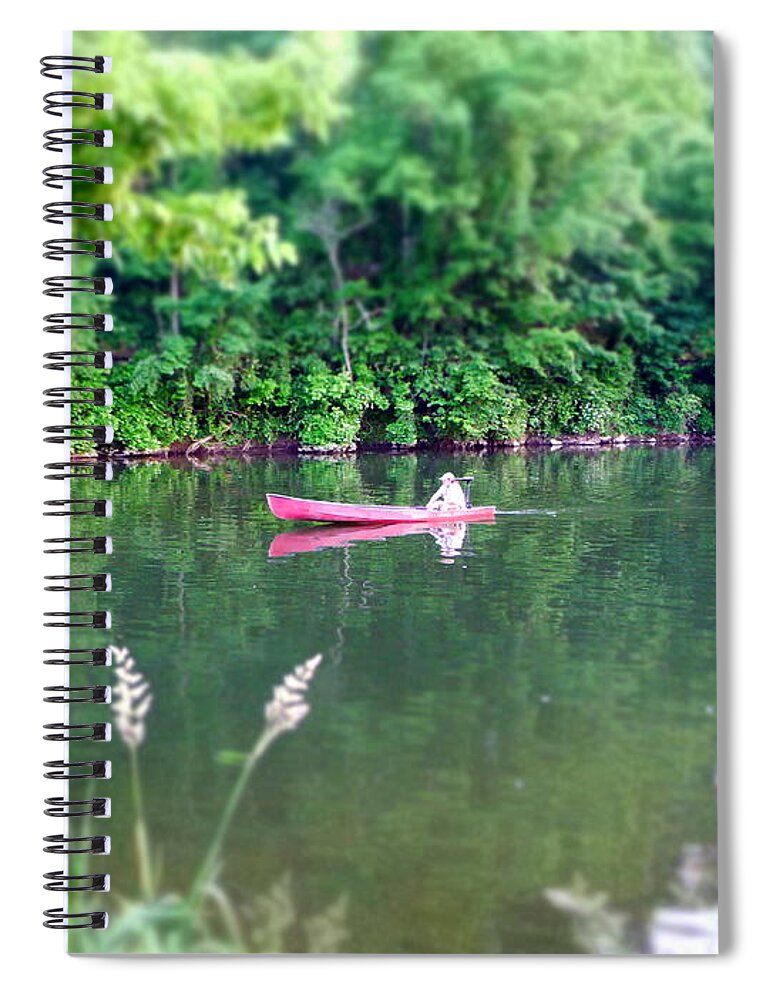 Brandywine River Spiral Notebook featuring the photograph The red canoe by Richard Reeve