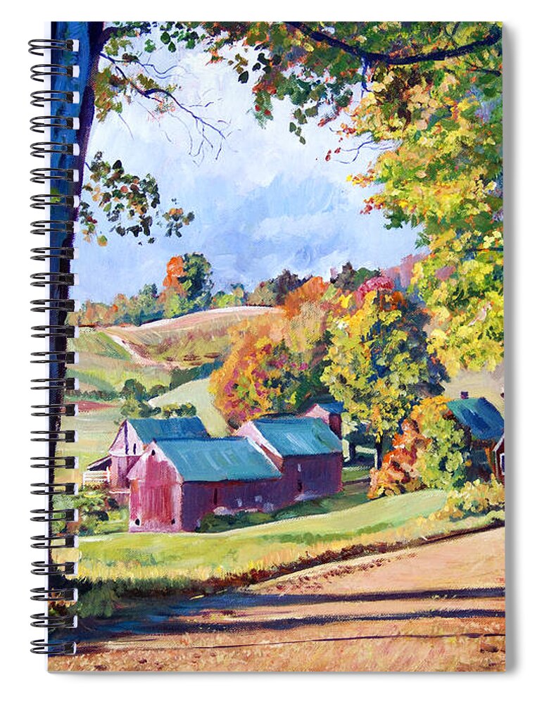 Landscape Spiral Notebook featuring the painting The Road to Jenne Farm Vermont by David Lloyd Glover