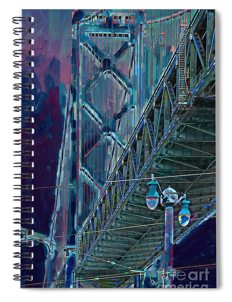San Francisco Spiral Notebook featuring the photograph The San Francisco Oakland Bay Bridge by Wingsdomain Art and Photography