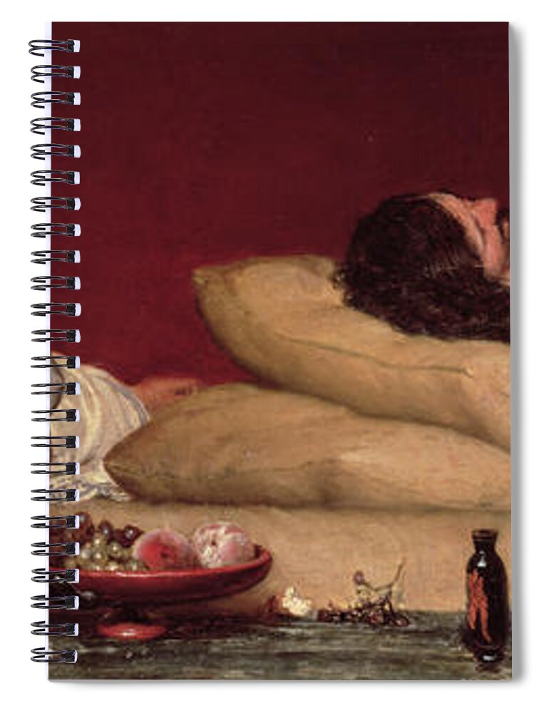 The Spiral Notebook featuring the painting The Siesta by Lawrence Alma-Tadema