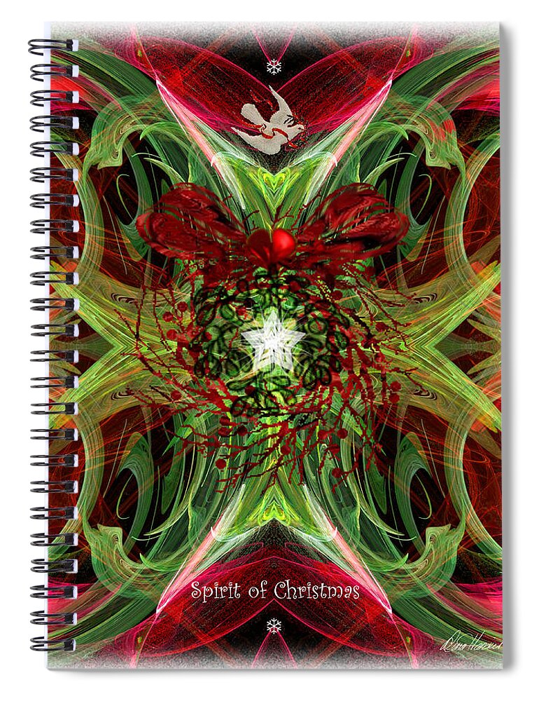 Angel Spiral Notebook featuring the digital art The Spirit of Christmas by Diana Haronis