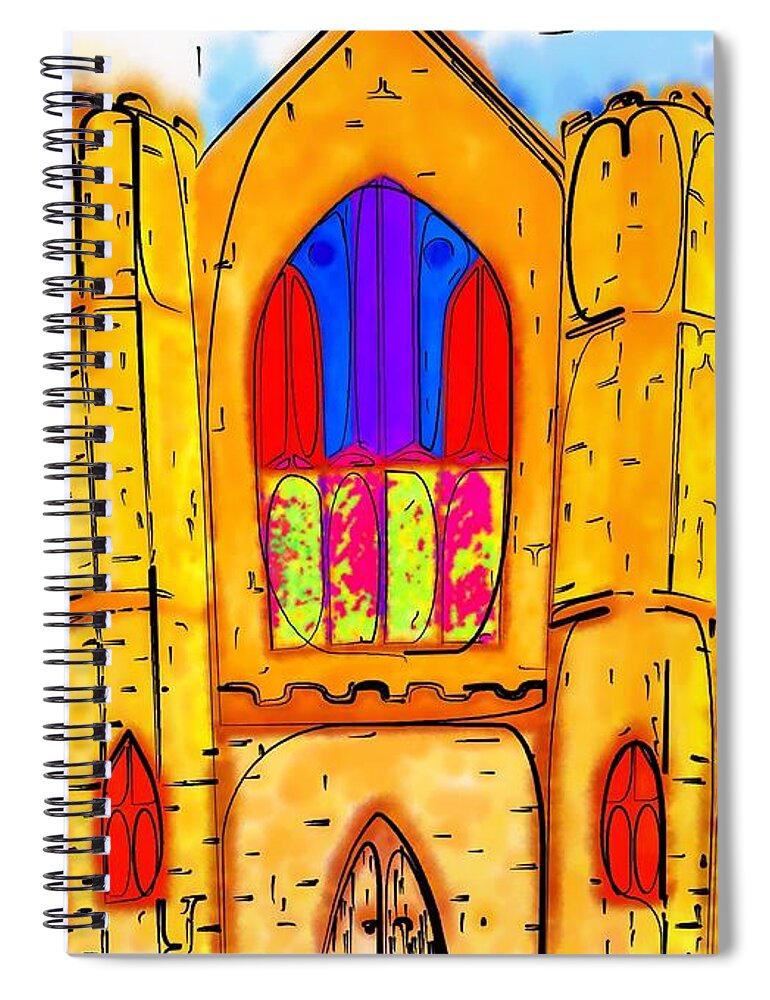 Wedding Spiral Notebook featuring the digital art The Wedding Chapel by Alec Drake