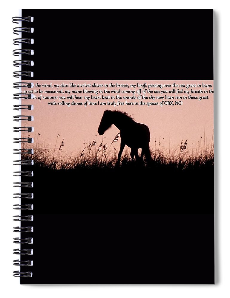 Wild Spiral Notebook featuring the photograph The words of a Wild Filly by Kim Galluzzo Wozniak