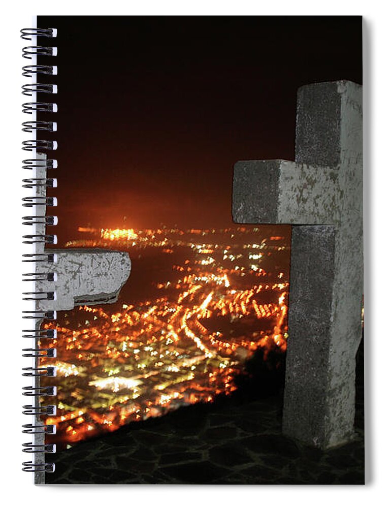 Crosses Spiral Notebook featuring the photograph Three Crosses by La Dolce Vita