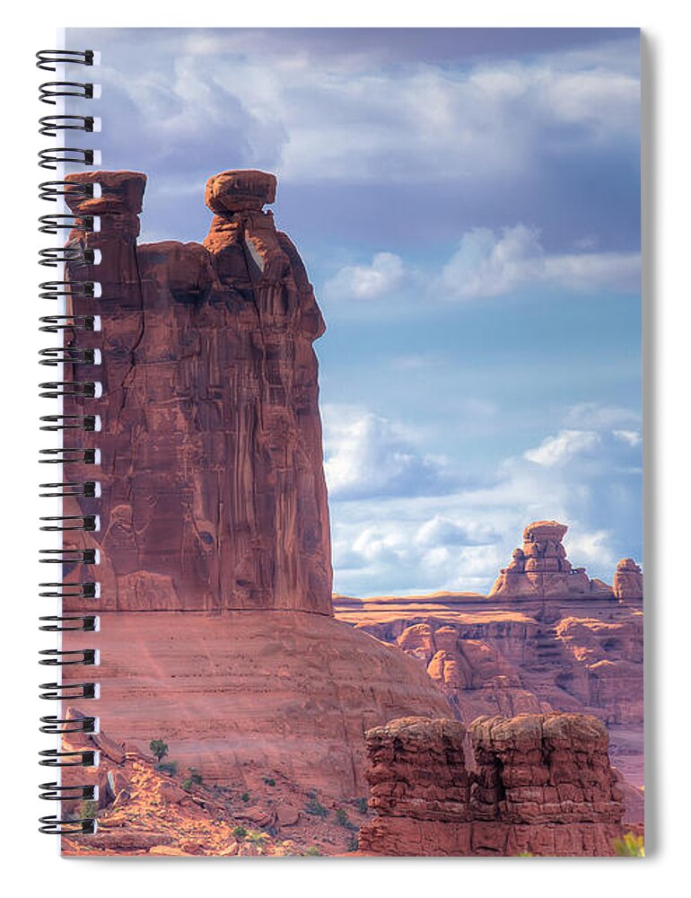 Arches National Park Spiral Notebook featuring the photograph Three Gossips by Sue Karski