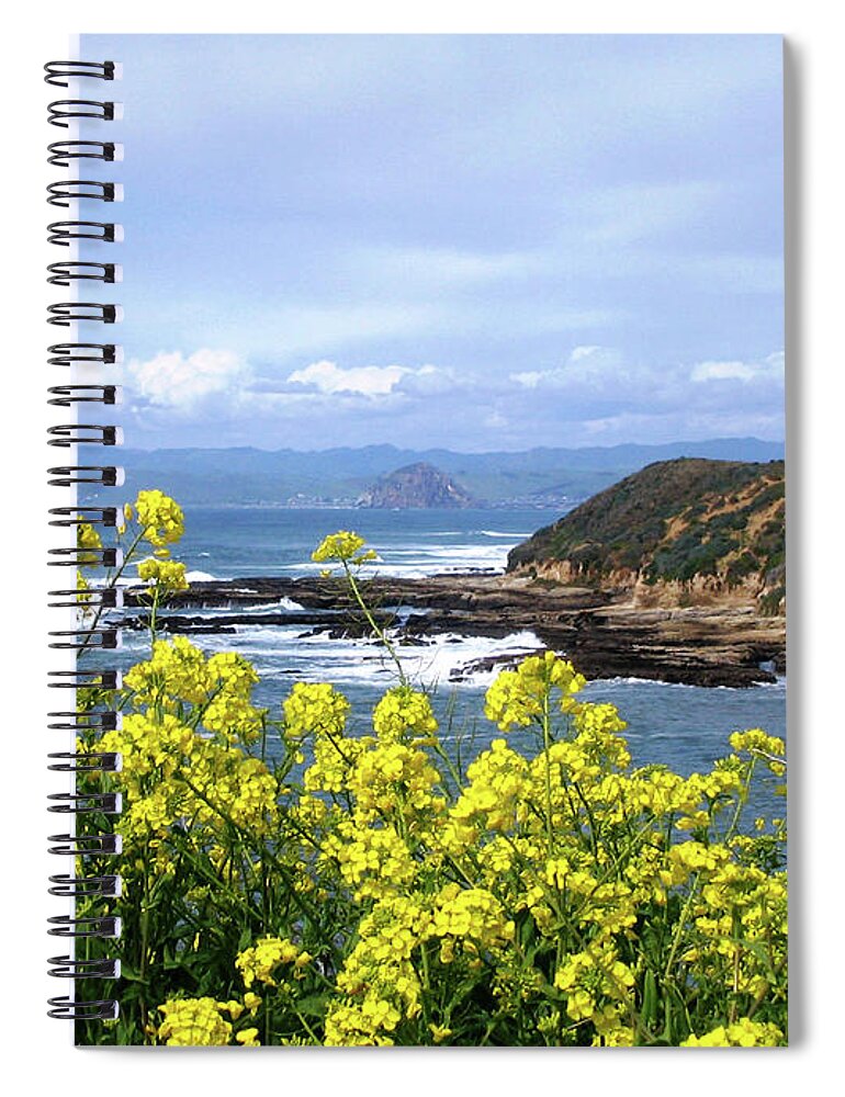 Landscape Spiral Notebook featuring the photograph Through Yellow Flowers by Lorraine Devon Wilke