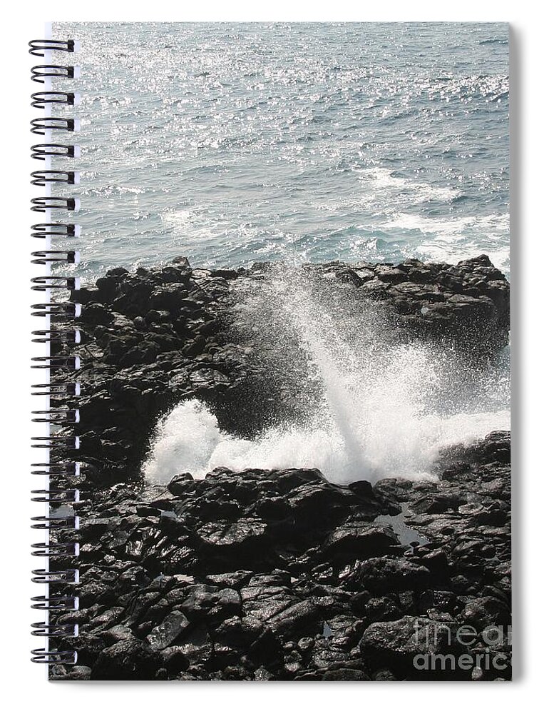 Tide Spiral Notebook featuring the photograph Tidal Spike by Anthony Trillo