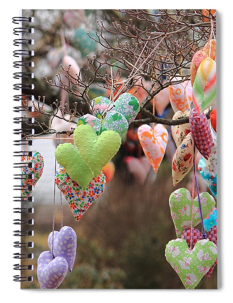 Decoration Spiral Notebook featuring the photograph Tree Hearts by Jeff Heimlich