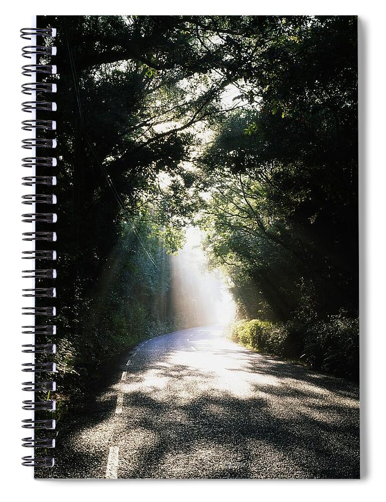 Tree-lined Spiral Notebook featuring the photograph Treelined Road by The Irish Image Collection 