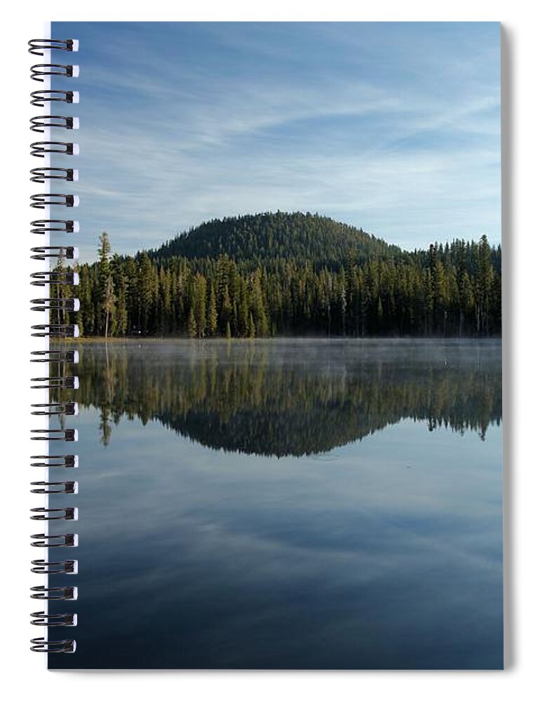 Summit Lake Spiral Notebook featuring the photograph Trees On The Edge by Adam Jewell