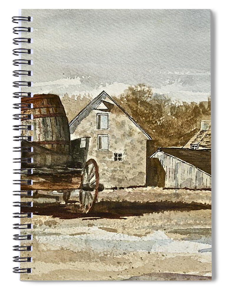 Cider Barrel Spiral Notebook featuring the painting Tribute to Andrew Wyeth I by Frank SantAgata