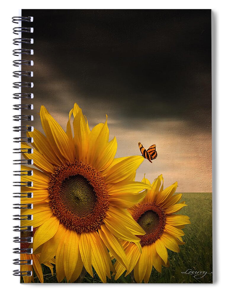 Sunflower Spiral Notebook featuring the photograph Trinity by Lourry Legarde