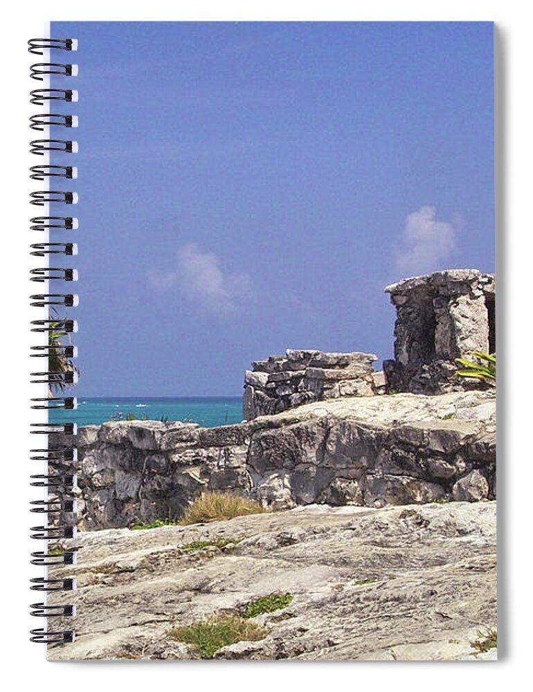 Tulum Spiral Notebook featuring the photograph Tulum by the Sea by Kimberly Blom-Roemer