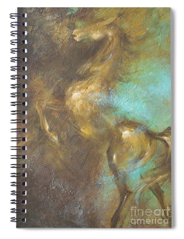 Horse Spiral Notebook featuring the painting Turquoise Dust 2 by Dina Dargo