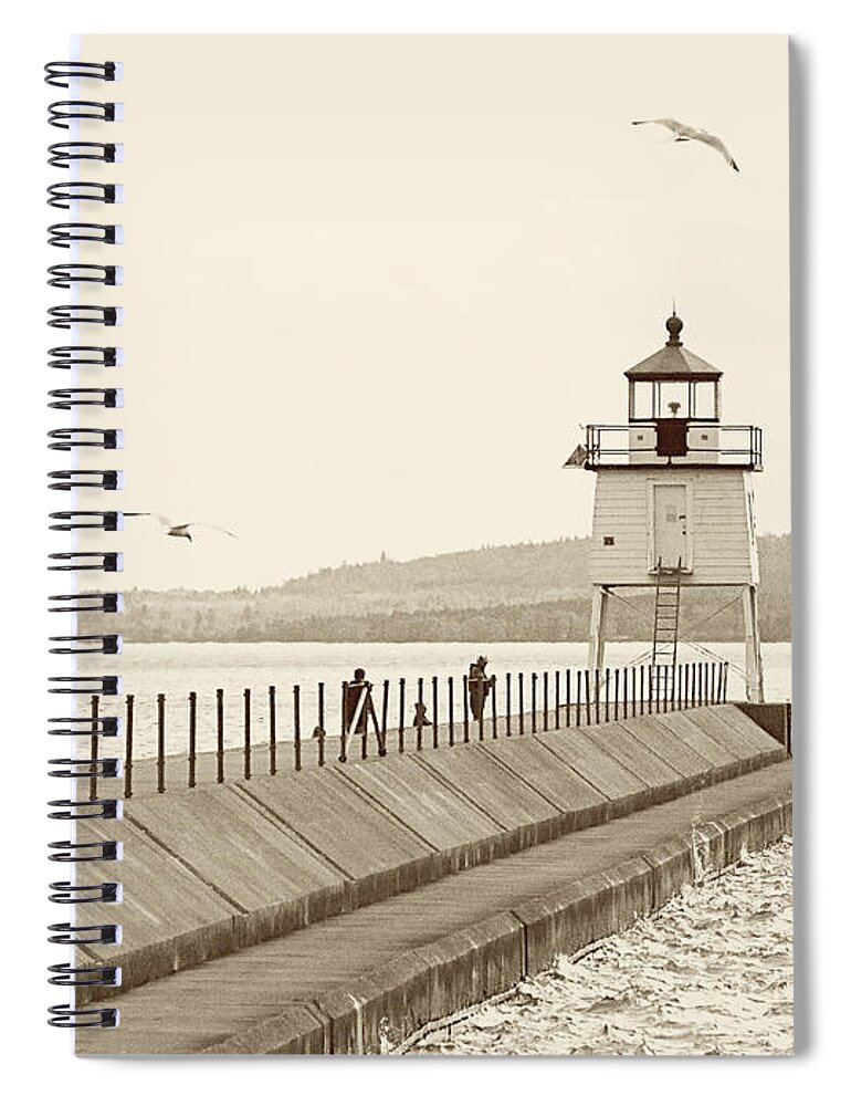 Light House Spiral Notebook featuring the photograph Two Harbors by Pam Holdsworth